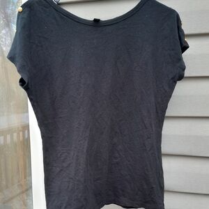 Ralph Lauren S/P Black Women's Top with Gold Button Accents